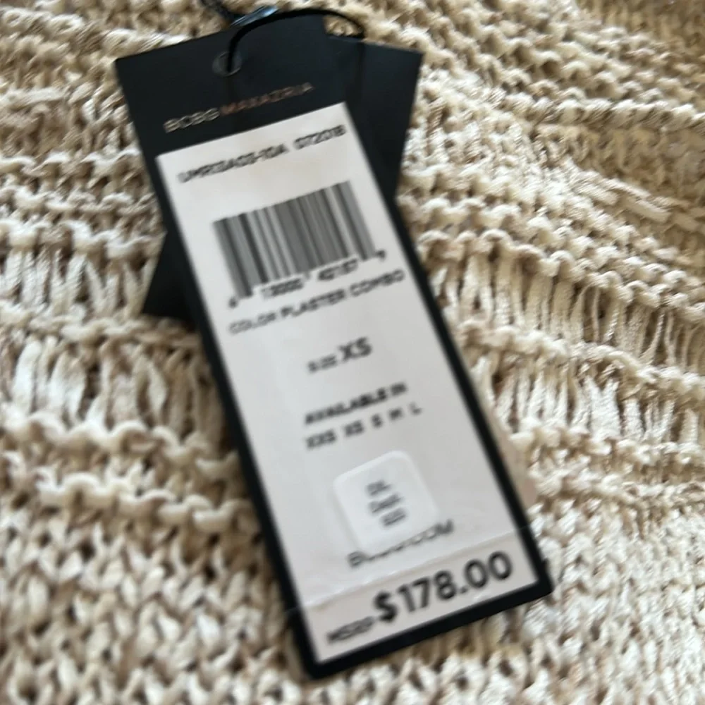 BCBGMAXAZRIA Women's Relax Mixed Stitch Sweater In Plaster Combo Size XS $178 - Picture 8 of 8